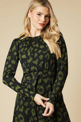 Puff Sleeve Fit And Flare Mini Dress