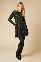 Puff Sleeve Fit And Flare Mini Dress