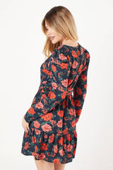 Floral Ruffle Hem Mini Dress