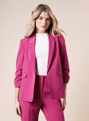 Ruched Sleeve Blazer