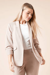 Ruched Sleeve Blazer