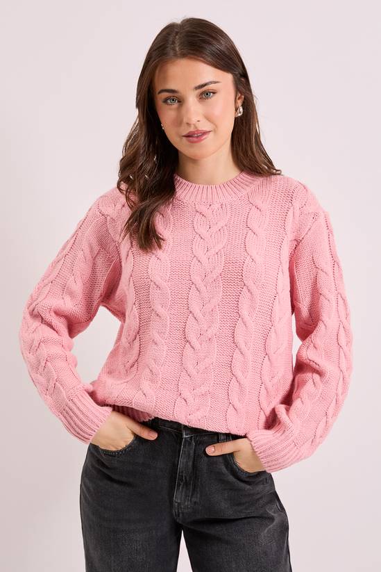 Cable Knit Crew Neck Jumper