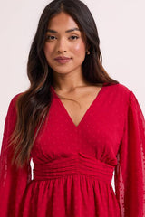 Petite Gathered Waistband Detail Chiffon Mini Dress