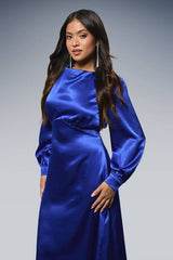 Petite DP Luxe Blouson Empire Sleeve Seam Detail Midi Dress
