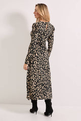 Animal Keyhole Midi Dress