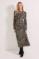 Animal Keyhole Midi Dress