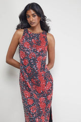 Sequin Embellished Racer Midi Dress