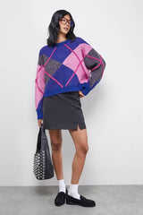 Oversized Argyle Jumper