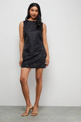 Embellished Structured Sleeveless Sequin Mini Dress