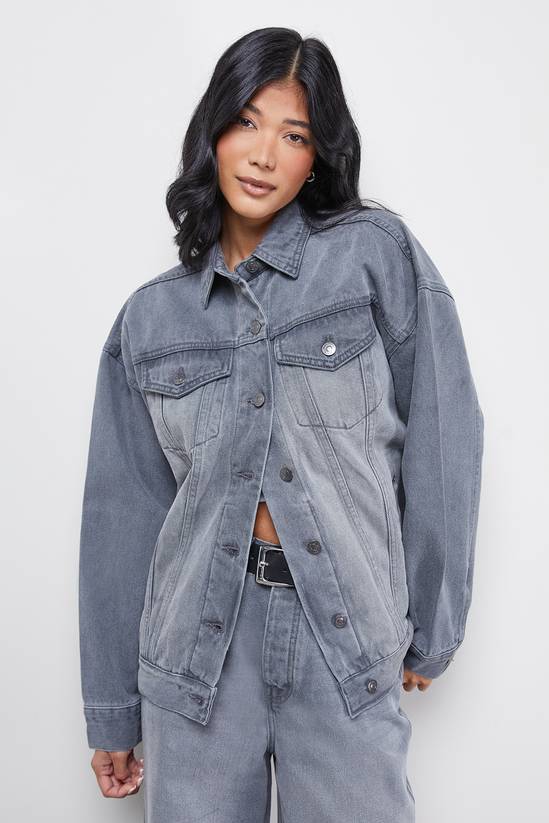Grey Oversized Denim Jacket