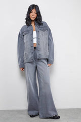Grey Oversized Denim Jacket