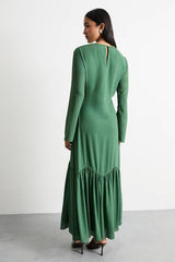 Chiffon Placement Print Midaxi Dress