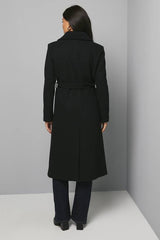 Knitted Collar Button Through Wrap Coat
