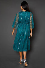 Petite Occasion Embellished Sequin Cape Midi Dress