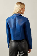 Petite Crop Double Breasted Blazer