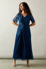 Occasion Plisse Twist Midaxi Dress
