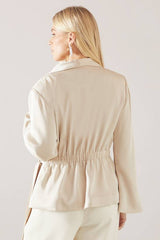 Petite Fluid Satin Wrap Tie Jacket