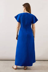 Pleated Detail Midi Dress