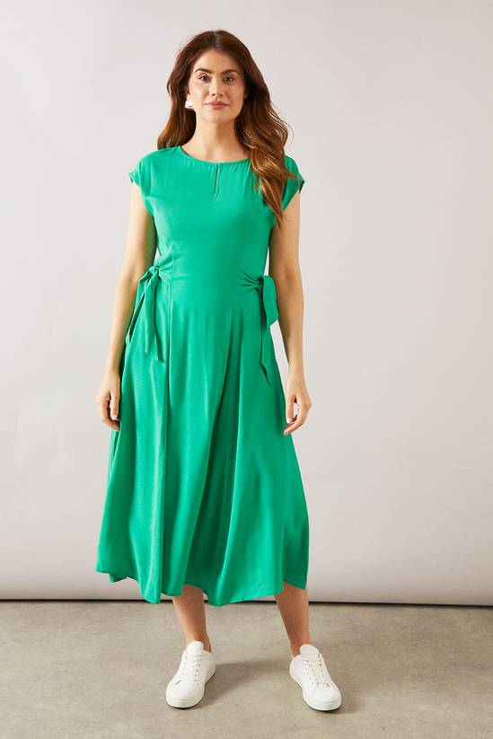 Viscose Tie Waist Midaxi Dress