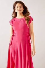 Viscose Tie Waist Midaxi Dress