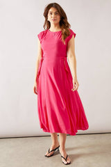 Viscose Tie Waist Midaxi Dress