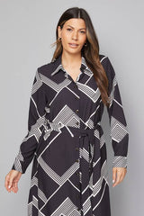 Stripe Button Through Midi Shirt Dress