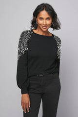 Christmas Gold Embellished Shoulder Jumper