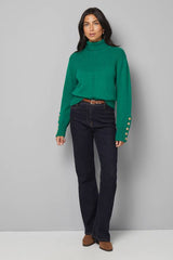 Rib Panel Button Sleeve Jumper