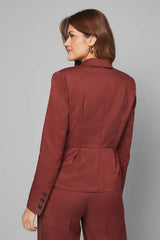 Pleat Front Waist Binding Blazer