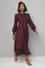 Premium Lace Button Through Maxi Dress