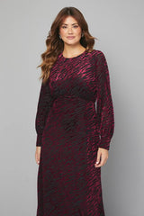 Devore Drop Hem Midi Dress