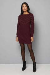 Christmas Stud Tunic Knitted Dress