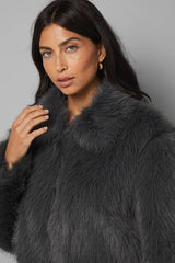 Zip Through Short Fur Coat
