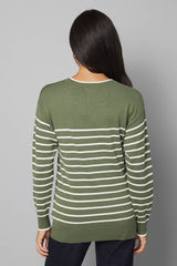 Crew Neck Stripe Knitted Top