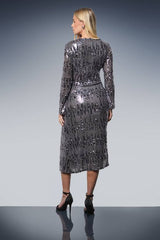 Petite Sequin Cowl Midi Dress