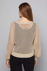 Crochet Metallic Crew Neck Jumper