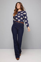 Star Motif Crew Neck Jumper