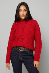 Petite Bobble Cable Crew Jumper
