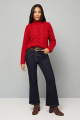 Petite Bobble Cable Crew Jumper