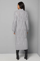 Relaxed Chunky Cable Midi Knitted Dress