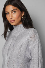 Relaxed Chunky Cable Midi Knitted Dress