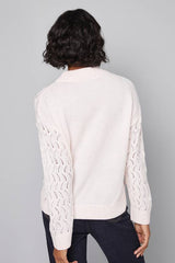 Glitter Pointelle High Neck Jumper