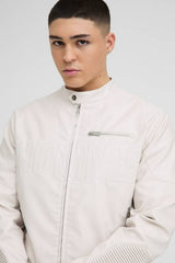 Boxy Homme PU Biker Jacket