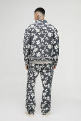 Tall Floral Tapestry Stacked Flared Trousers
