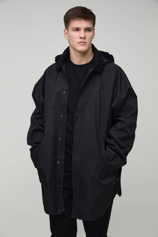 Tall Cord Collar Oversized Hooded Parka Jacket