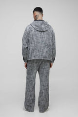 Tall Oversized Boucle Zip Up Hooded Jacket