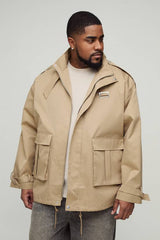 Plus Oversized Boxy Cargo Trench Coat