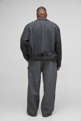 Plus Oversized Wool Look Biker Jacket