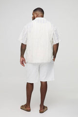 Plus Tufted Stripe Relaxed Fit Shirt