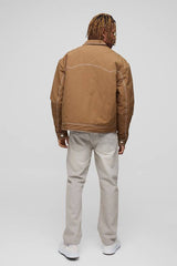 Tall Contrast Stitch Padded Boxy Western Jacket